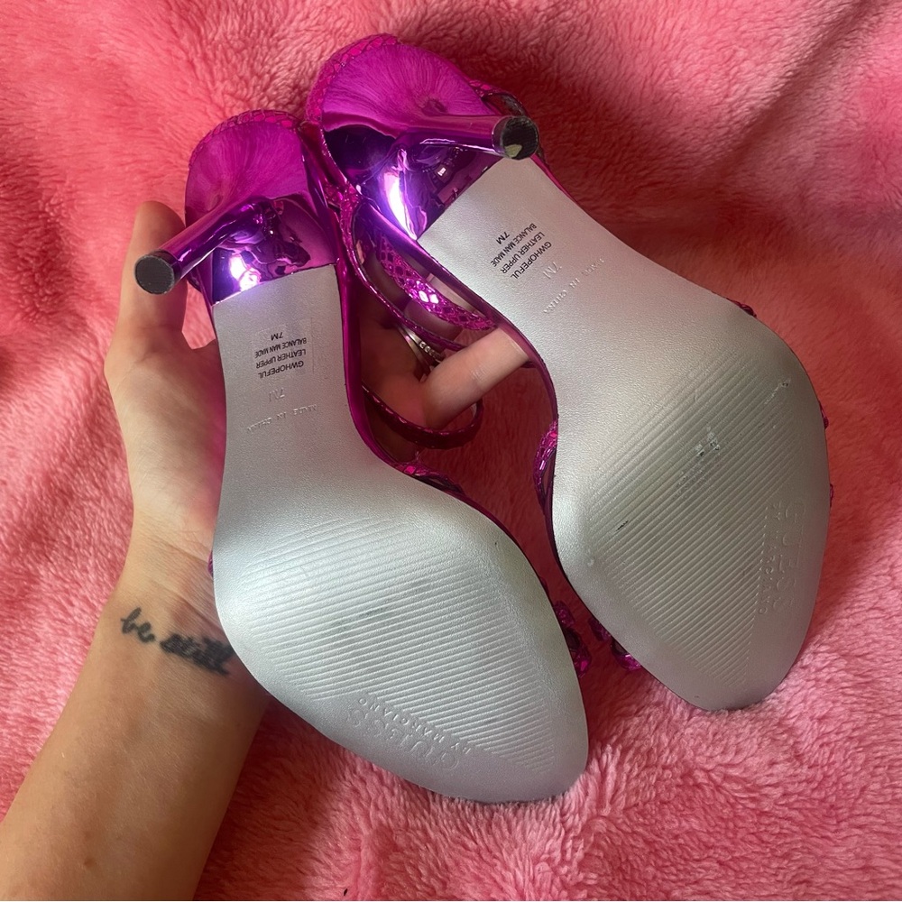 NWOT Guess by Marciano Pink Bow Stiletto Heels - Picture 2 of 9